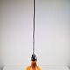 Vintage Scandinavian Drop Pendant Lamp in Brown Opal Glass and Chrome from Peill & Putzler, 1960s