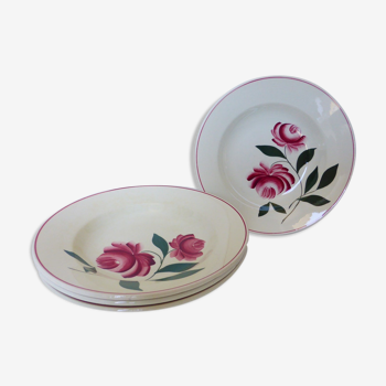 Set of 4 vintage hollow plates of Printemps Paris model Essonnes porcelain