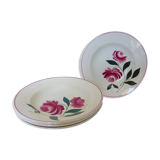 Set of 4 vintage soup plates from Printemps Paris, Essonnes model, in porcelain