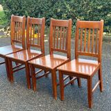 4 solid wood chairs in beech color
