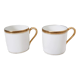 Limoges porcelain coffee cups, white and gold