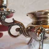 Candélabre brûle parfum en métal argenté, style Art nouveau, fin XIX