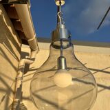 70s design smoked glass chandelier