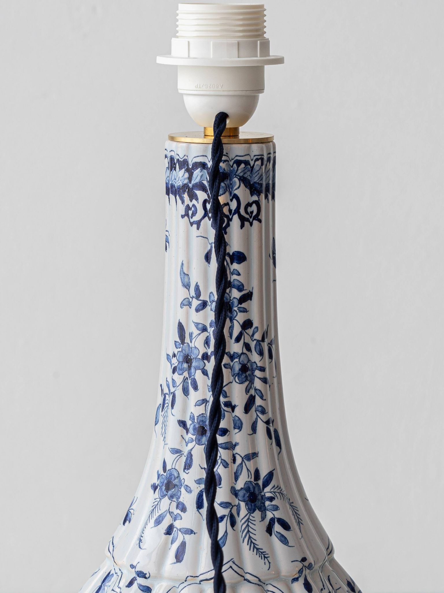 Antique Delft Style Blue and White Ceramic Table Lamp by Samson, circa 1880-1910
