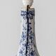 Antique Delft Style Blue and White Ceramic Table Lamp by Samson, circa 1880-1910
