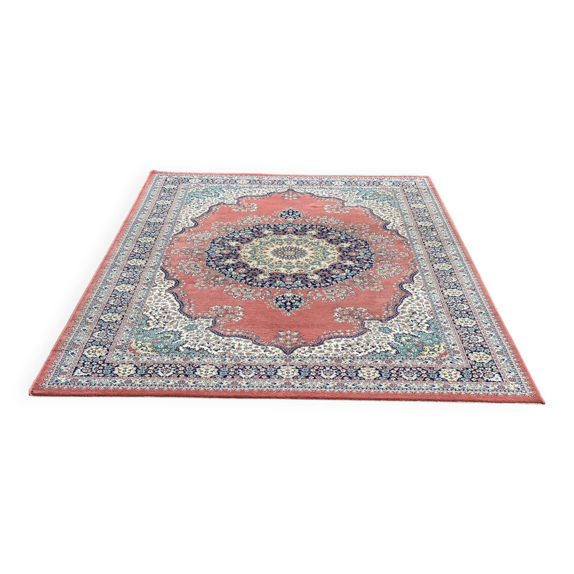 Kasan burgundy red combed wool oriental rug 200x300cm