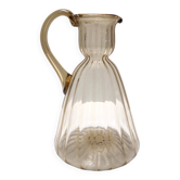 Vase, pichet en verre jaune dans le goût de Vittorio Zecchin, Italie