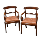 Pair of William IV Mahogany carved chairs