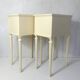 paire de chevets tables de nuit ivoire vintage de style Louis XVI