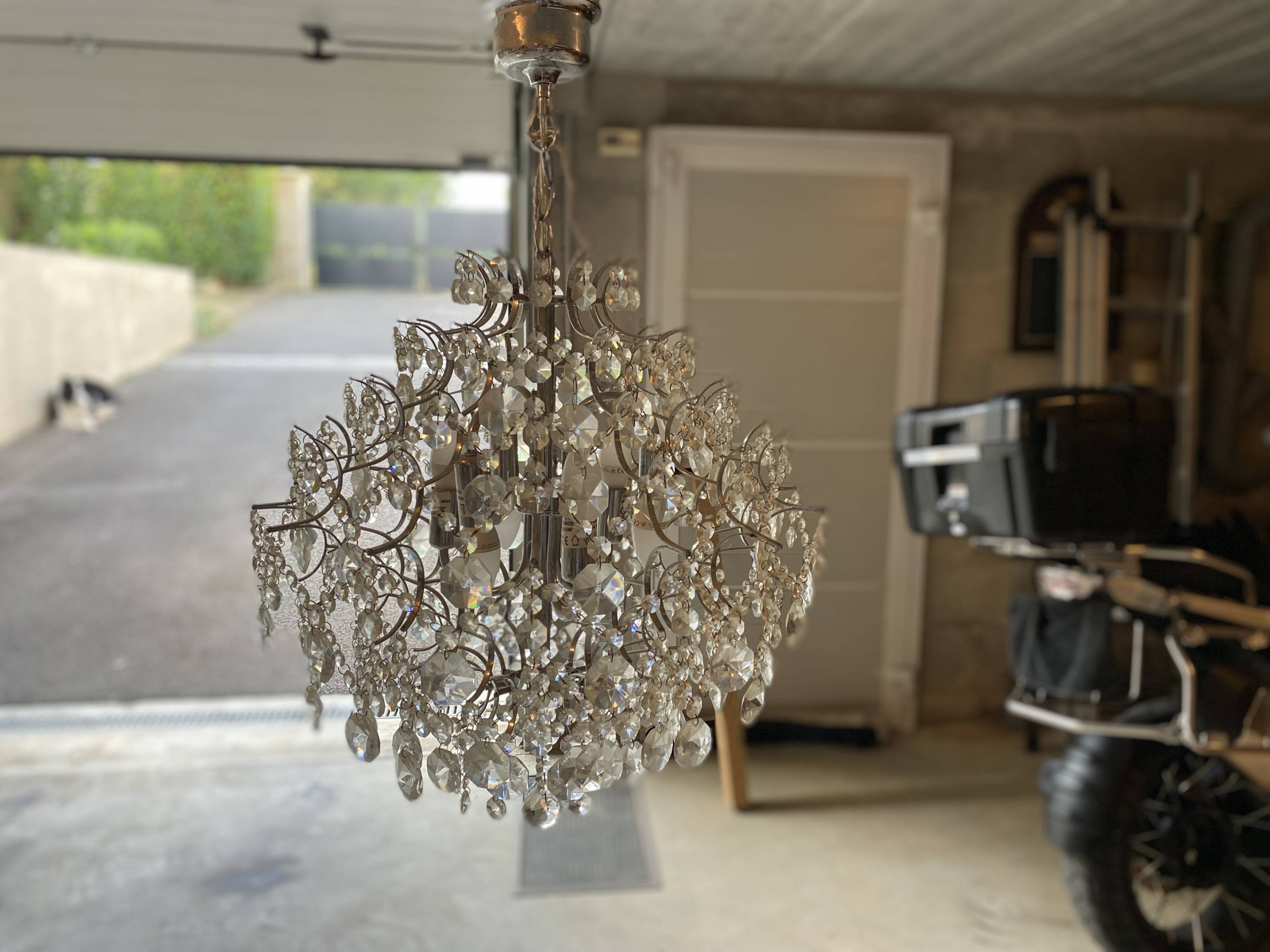 Lustre  cristal gouttes de pluie