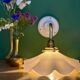 Vintage white opaline lampshade wall light