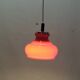 Red opaline pendant light / space age / vintage