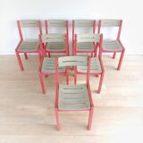 Set of 7 school chairs for adults