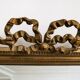 Large Napoleon III mirror 130 × 93 cm — gilded frame sculpted with ribbon pediment.