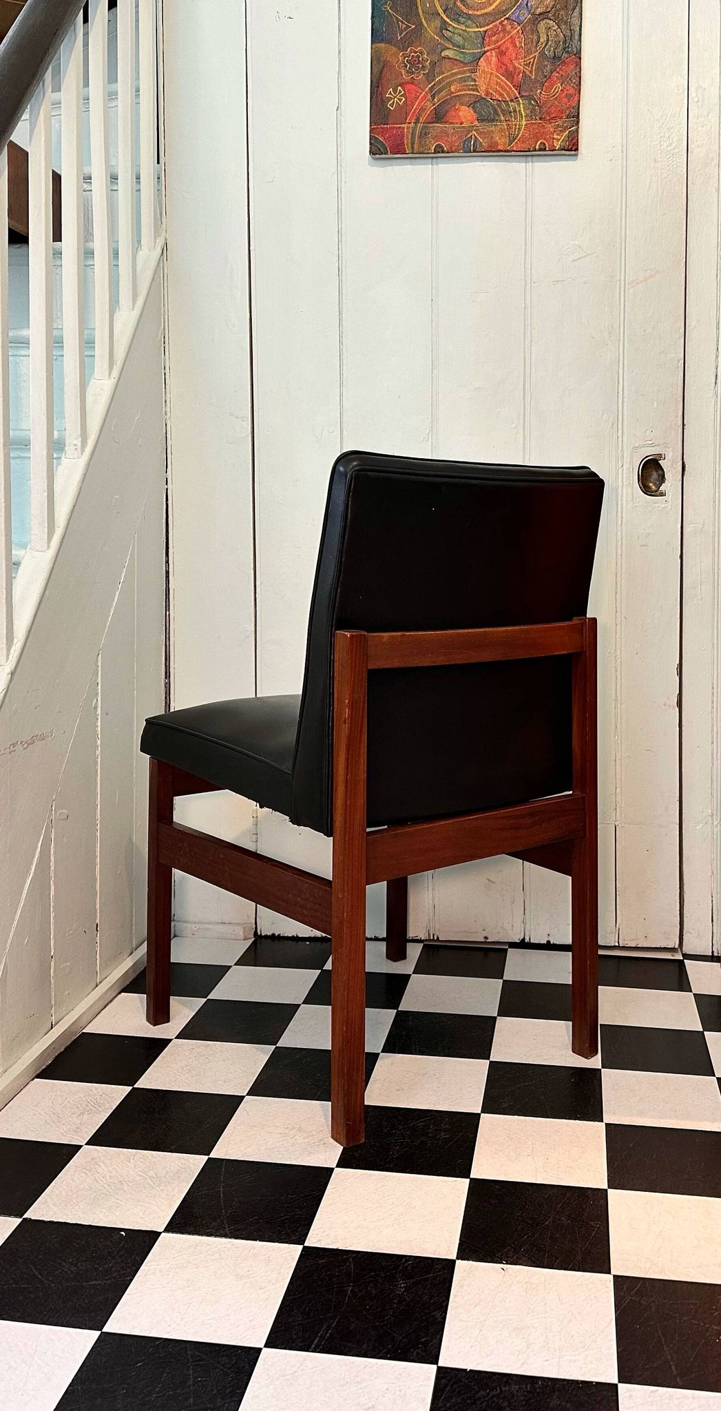 Mid-Century Teak and Vinyl Dining / Desk Chair by Vanson