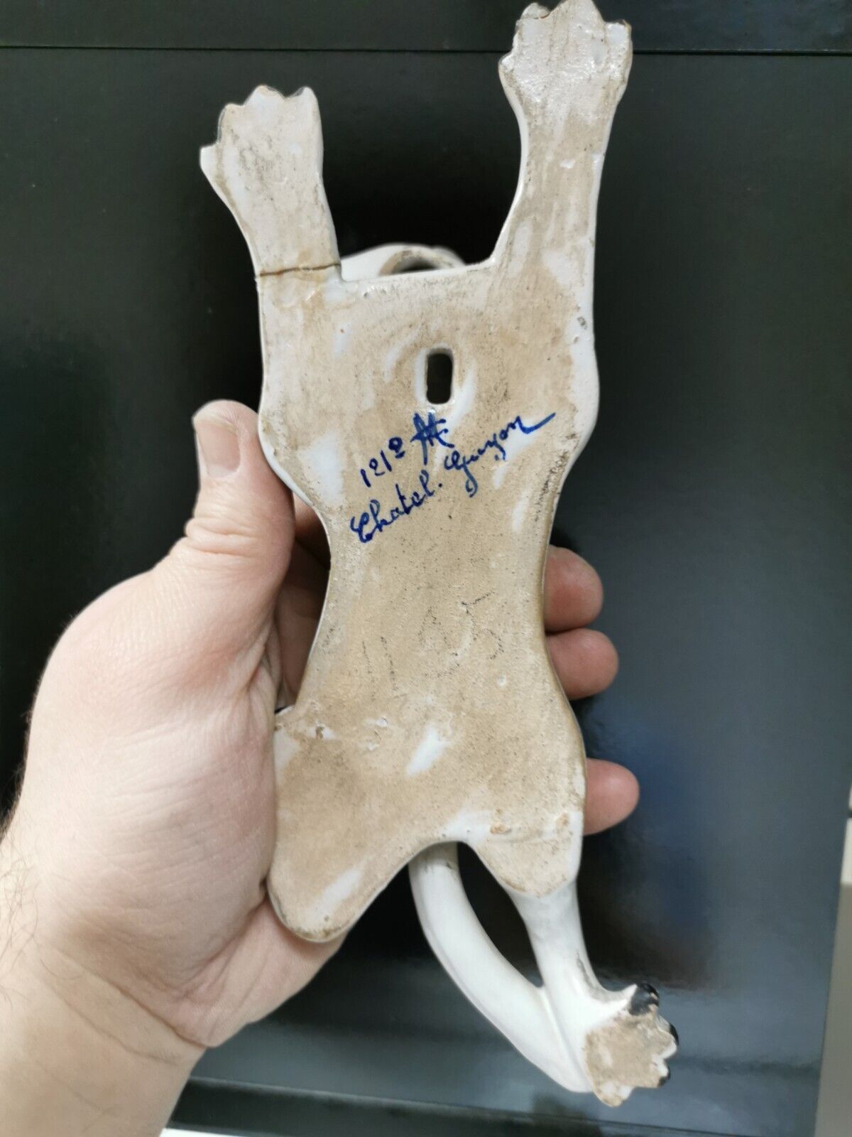 Bouquetière d'applique chat faïence desvres géo martel décor flowers