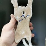 Bouquetière d'applique chat faïence desvres géo martel décor flowers