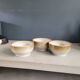 Trio of vintage stoneware bowls