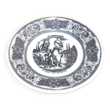 Plate " The language of flowers " Faience of Gien Rose Trémière-Fertility