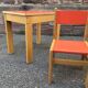 Bureau & chaise enfant école maternelle  vintage