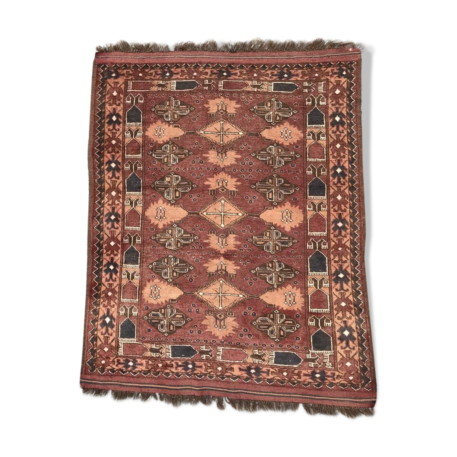 Afghan Turkmen rug handmade 115x136cm