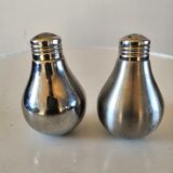 Salt and pepper maker "bidibule" in metal design 70s - 80s