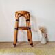 Vintage high stool Multicanne - Rattan & blue Rilsan - French