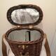 Panier porte bouteille de vins en osier