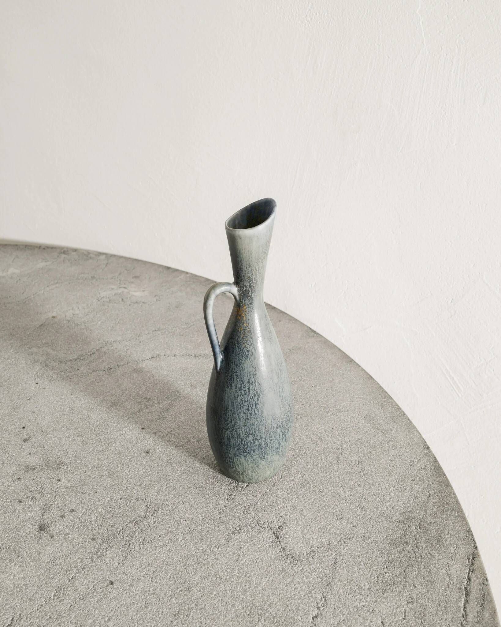 Vintage Swedish Mid Century Blue Pitcher by Carl-Harry Stålhane, 1950s