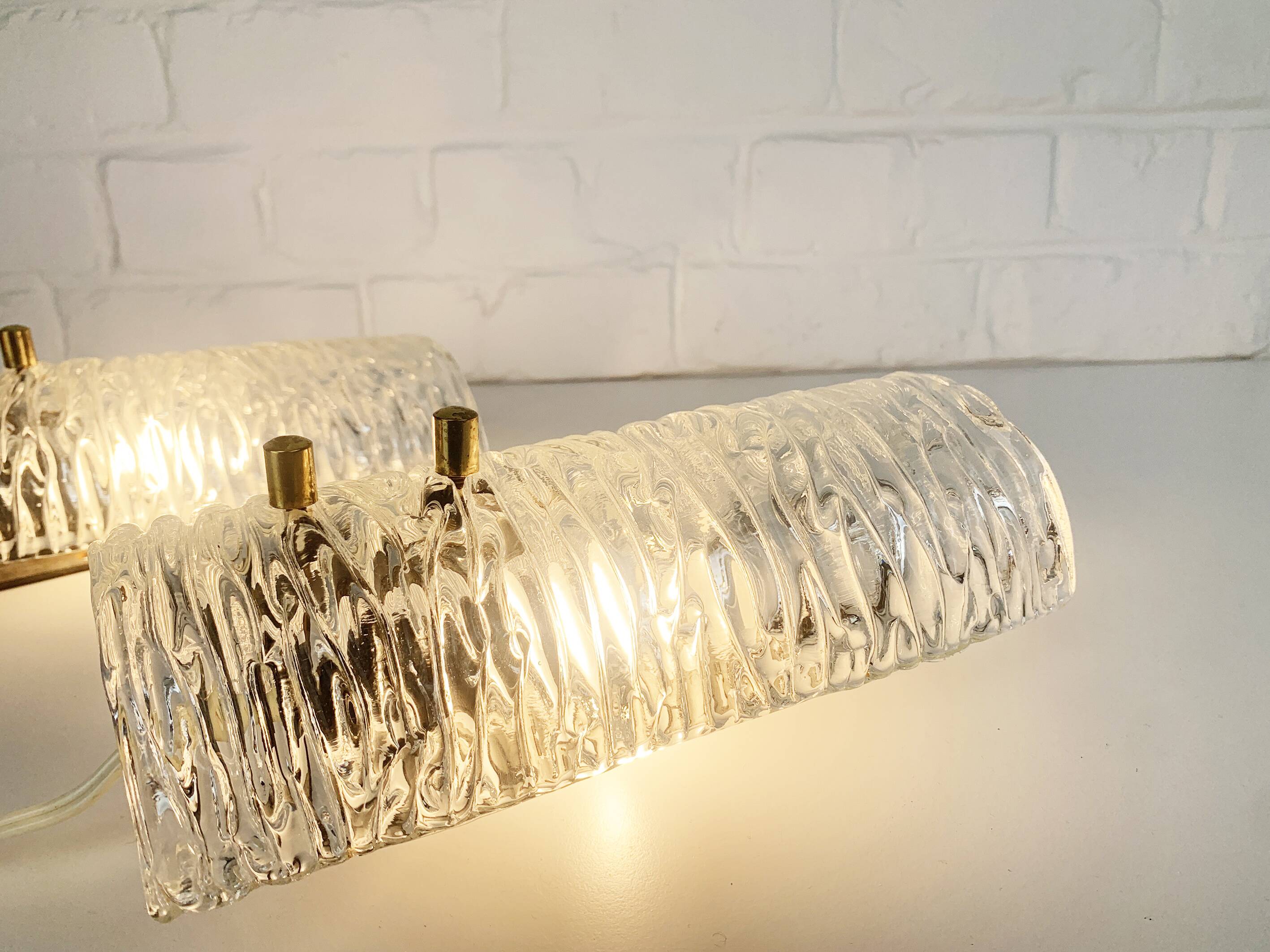 Pair of Swedish sconces 8493 Carl Fagerlund for Orrefors, 1960s