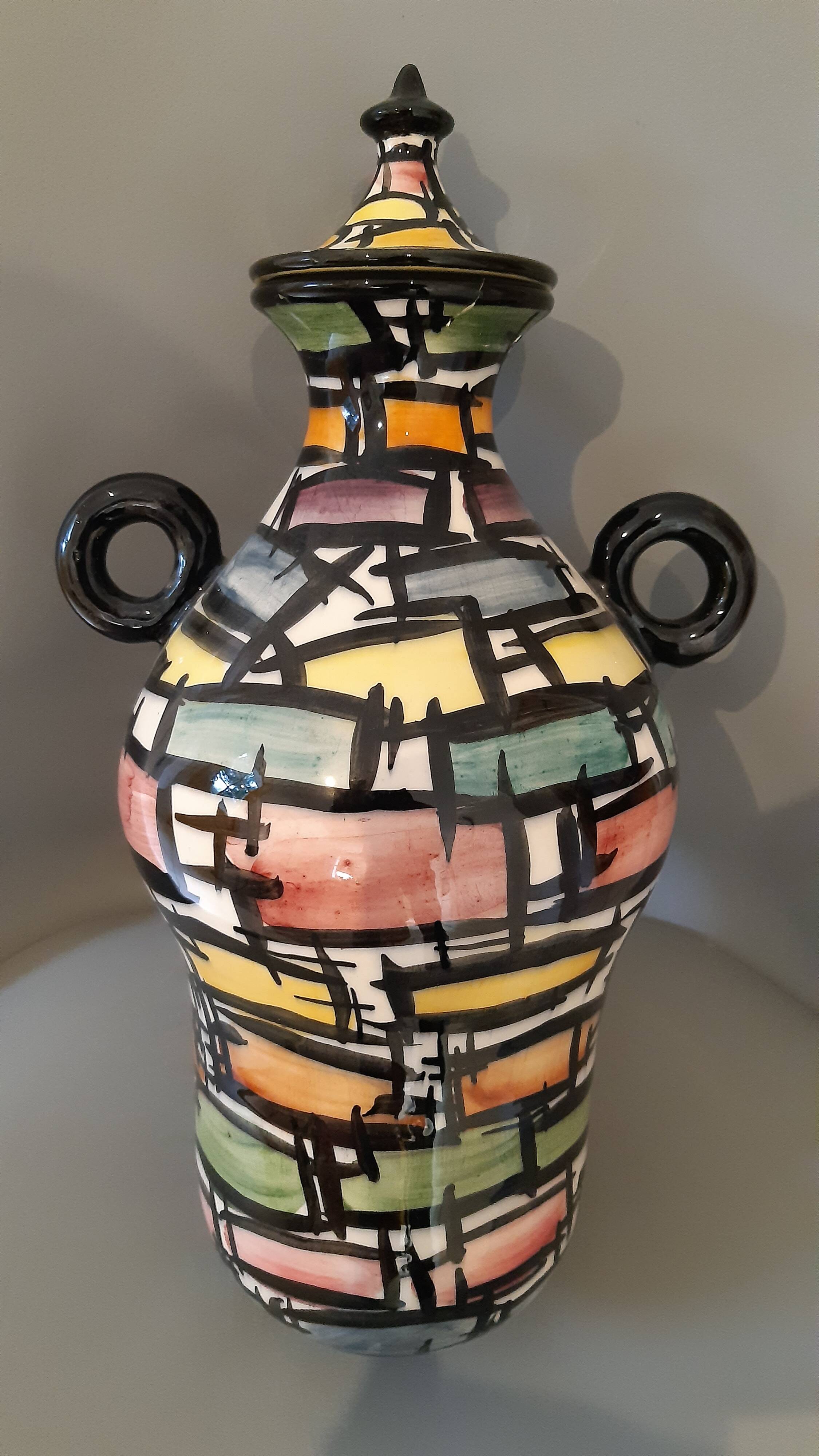 Superb large ceramic vase/jar Vallauris Jacques Laurent