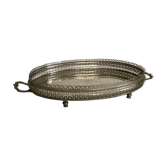 Oval metal service tray