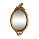 Miroir italien ovale en bois doré - 45x25cm