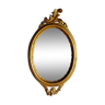 Italian oval mirror in gilded wood - 45x25cm