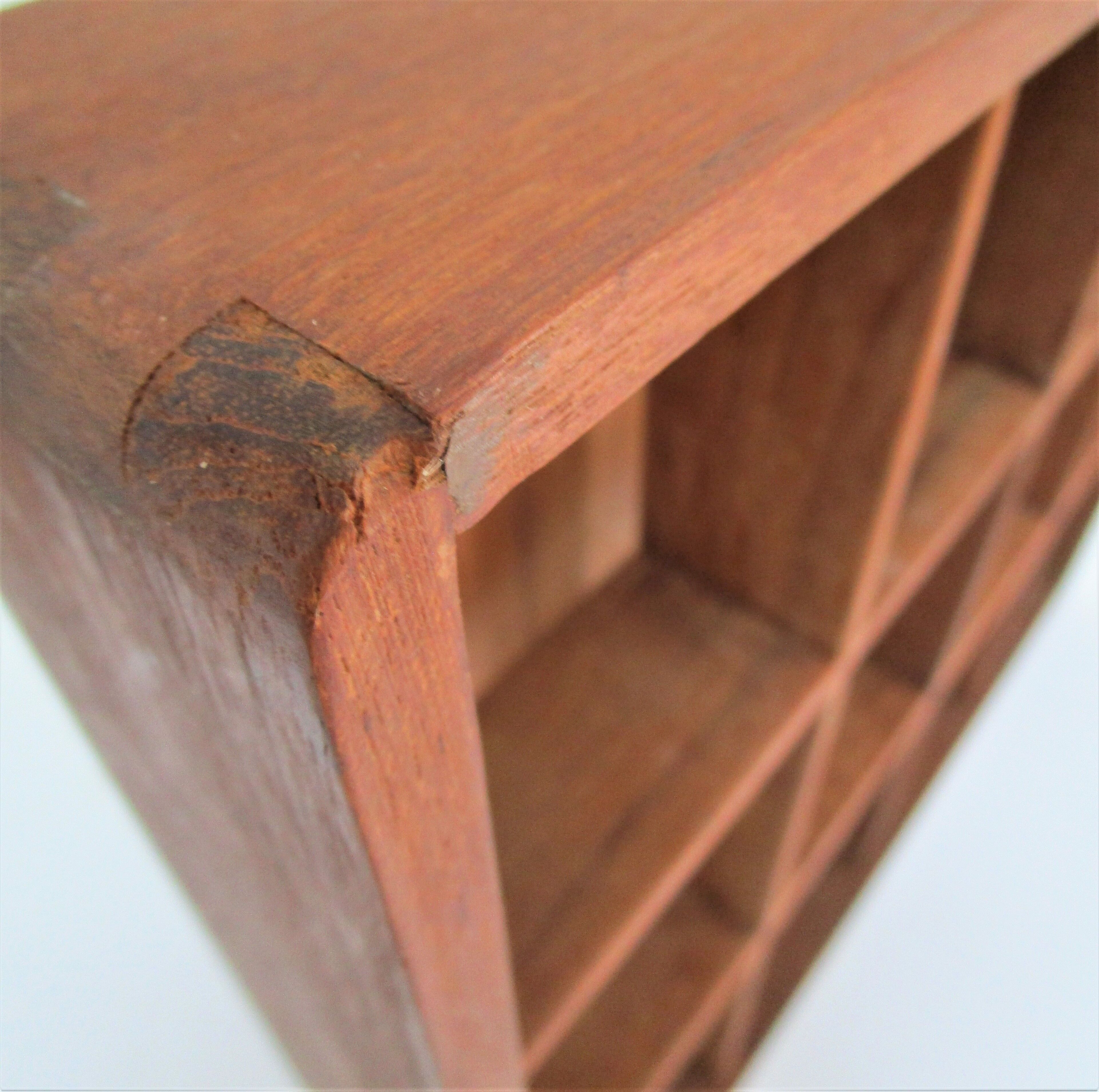 Two wall shelves with solid wood compartments design 80s