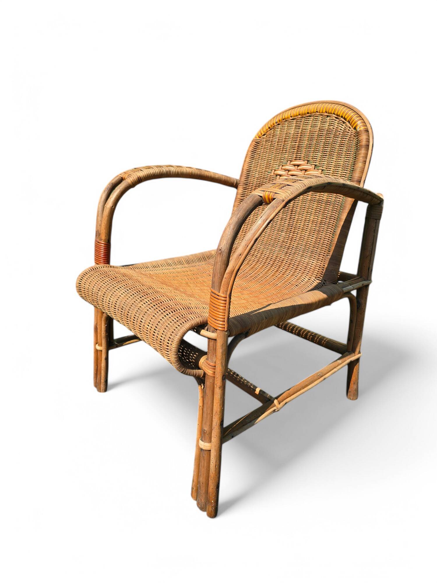 Pair of vintage rattan armchairs