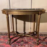 Louis XVI style pedestal table in gilded wood
