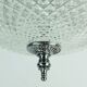 Vintage glass ceiling lamp textured glass and chrome 1970s