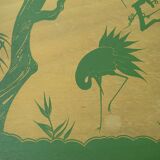 Vintage heron tray in bamboo 1960