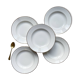 5 deep plates in white and gold Limoges porcelain