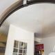 Large tiltable oval vintage retro plastic mirror luminous