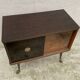 Vintage display bar cabinet on wheels from the 60s/70s.