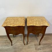 Pair of Louis XV style bedside tables in rosewood marquetry