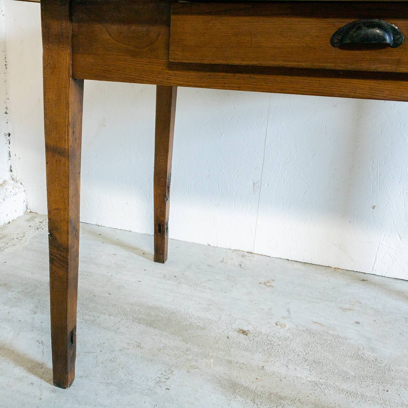 Wood and ceramic farm table