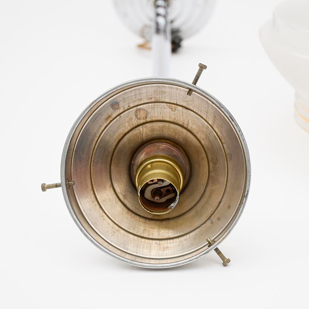 Hanging lamp round ball in vintage art deco gold frosted glass