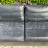 High-quality black leather Durlet sofa