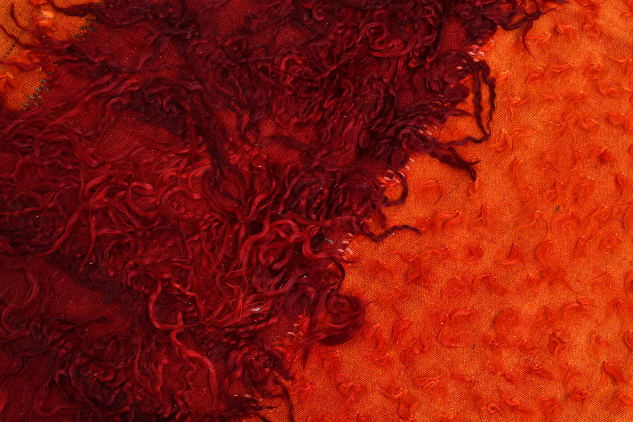 Red & orange tones vintage rug, 163x240 cm