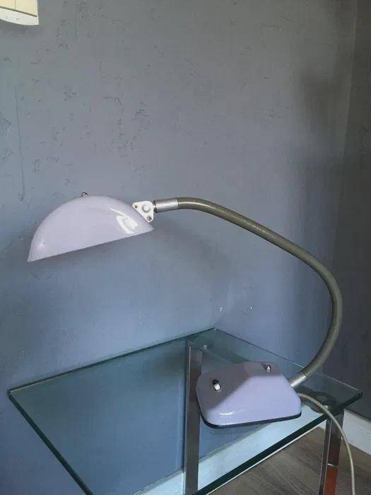 Helo Neuburg desk lamp, light grey lacquered metal, Germany, 1960s