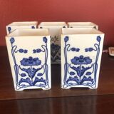 5 cobalt blue flower spice jar