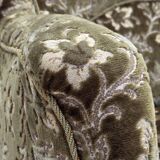 1950s, Danish armchair, green furniture velour, ash wood legs.